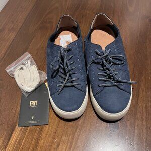 Frye Women's Leather Lace Up Blue Suede Sneakers Tennis Shoes Sz  8 M